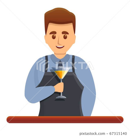 Happy bartender icon, cartoon style Happy bartender icon, cartoon style 67315140