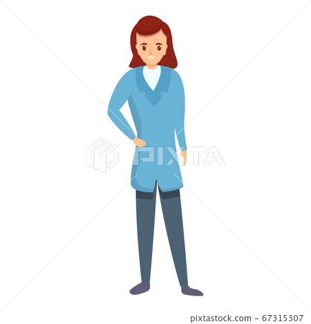 Smiling girl cardiologist icon, cartoon style 67315307