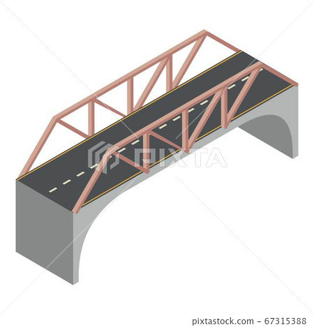 Travel bridge icon, isometric style - Stock Illustration [67315388] - PIXTA