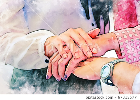 Abstract colorful business handshake teamwork on watercolor illustration painting background. Abstract colorful business handshake teamwork on watercolor illustration painting background. 67315577
