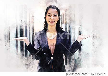 Abstract colorful happiness business woman smile portrait on watercolor illustration painting background. Abstract colorful happiness business woman smile portrait on watercolor illustration painting background. 67315714