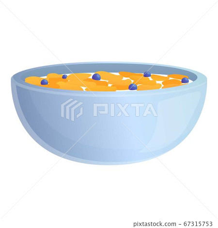 Outmeal bowl icon, cartoon style 67315753