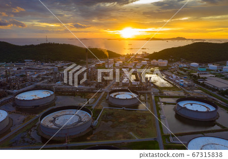 Aerial view of oil refinery plant chemical factory 67315838