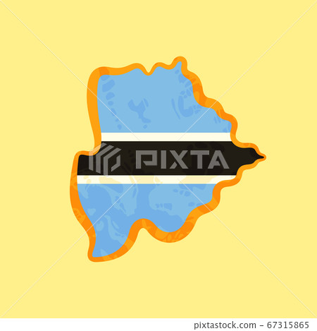 Botswana - Map colored with the flag Botswana - Map colored with the flag 67315865