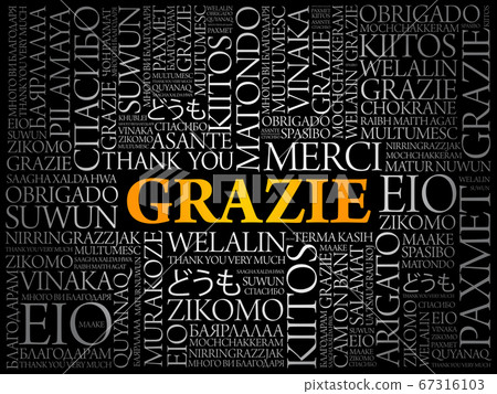 Grazie (Thank You in Italian) word cloud Grazie (Thank You in Italian) word cloud 67316103