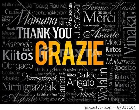 Grazie (Thank You in Italian) word cloud Grazie (Thank You in Italian) word cloud 67316104