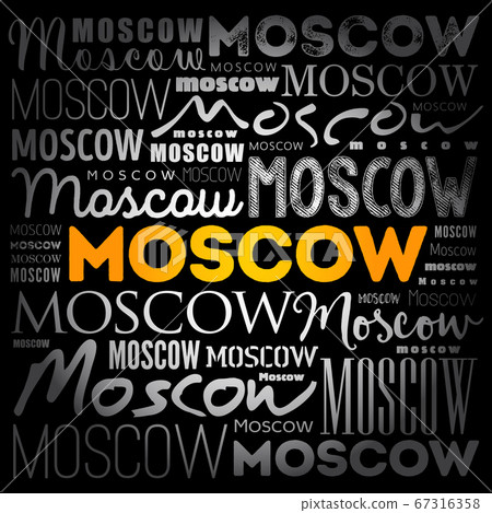 Moscow wallpaper word cloud, travel concept 67316358