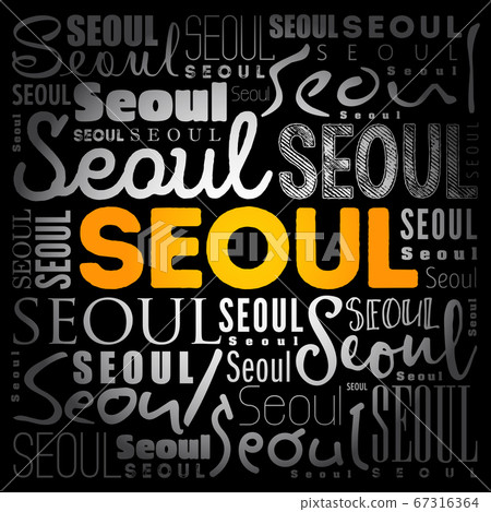 Seoul wallpaper word cloud, travel concept 67316364