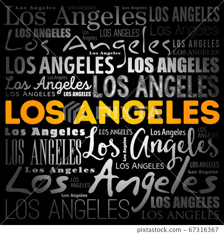 Los Angeles wallpaper word cloud, travel concept Los Angeles wallpaper word cloud, travel concept 67316367