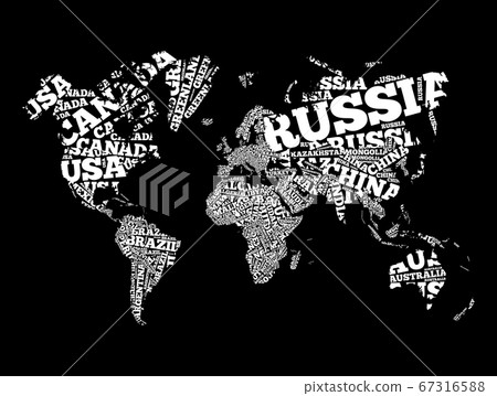 World Map in Typography word cloud concept 67316588