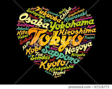 List of cities and towns in Japan word cloud 67316773
