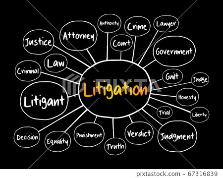 Litigation mind map, law concept for presentations Litigation mind map, law concept for presentations 67316839