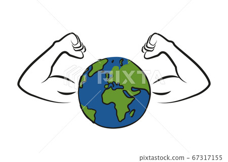 strong earth globe with muscular arms strong earth globe with muscular arms 67317155