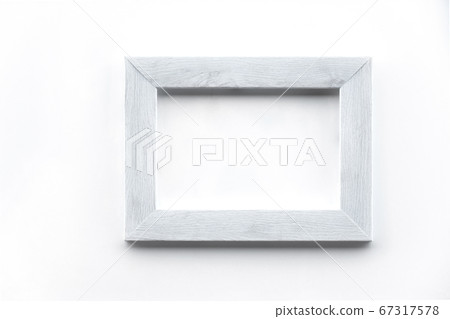 rectangular grey white wooden frame on wall 67317578