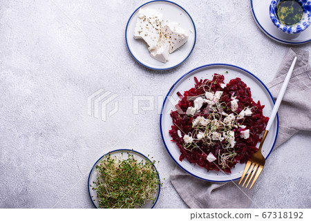 Health salad with beetroot and feta Health salad with beetroot and feta 67318192