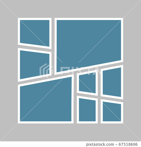 Vector empty collage board eight images, photo 67318606