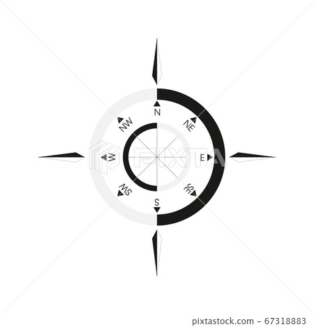 Compass rose isolated on white. Vector illustration. Compass rose isolated on white. Vector illustration. 67318883