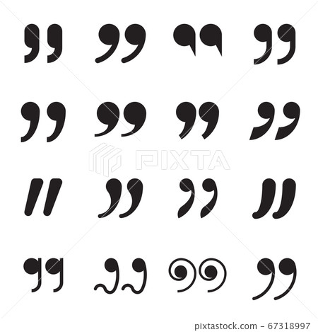 Collection of quotation marks. Black quote symbols isolated on a white background. Vector illustration 67318997