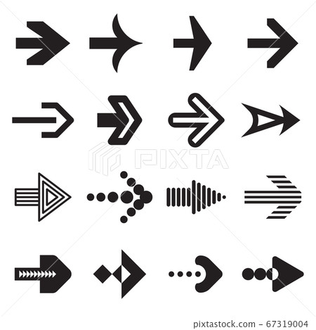 Black arrows isolated on a white background. Vector illustration 67319004