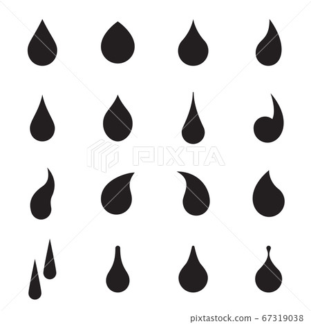 Drop shapes. Collection of droplet shapes isolated on a white background. Vector illustration 67319038