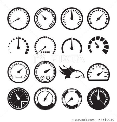 Set of speedometers icons. Vector illustration 67319039