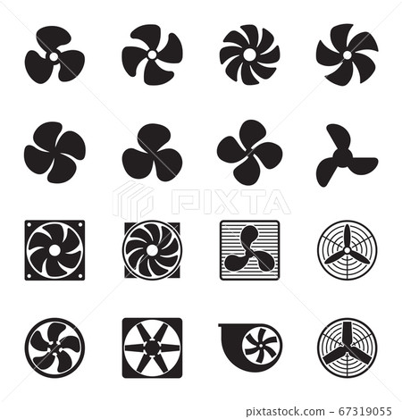 Fan icons. Vector illustration Fan icons. Vector illustration 67319055