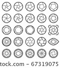 Lens aperture icons. Vector illustration 67319075