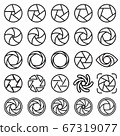 Lens aperture icons. Vector illustration 67319077