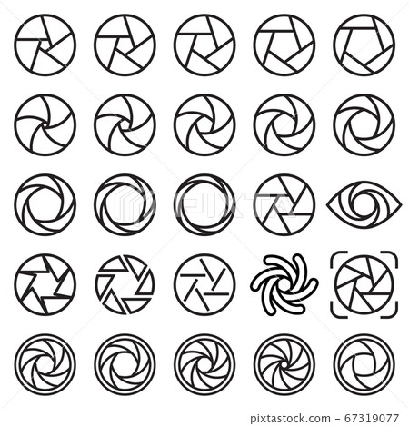 Lens aperture icons. Vector illustration Lens aperture icons. Vector illustration 67319077