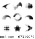 Dot gradient design elements. Halftone effects. Vector illustration 67319079