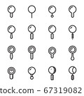 Magnifier icons. Linear vector illustration 67319082