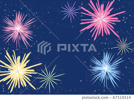 Stock Illustration Fireworks In The Night Sky Stock Illustration
