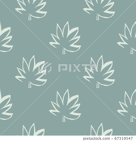 Seamless pattern with outline white cannabis Seamless pattern with outline white cannabis 67319547