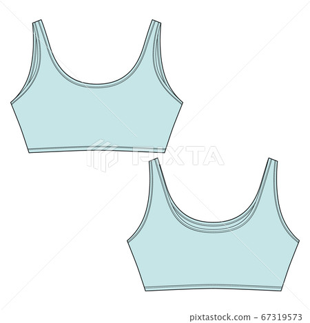 Technical Sketch Of Light Blue Color Sport Bra Stock Illustration 67319573 Pixta