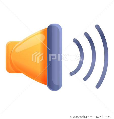 Sound speaker on icon, cartoon style 67319830