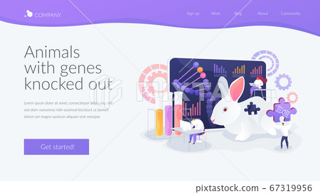 Genetically modified animals landing page concept 67319956