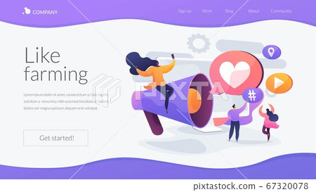 Social network promotion landing page concept Social network promotion landing page concept 67320078