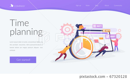 Time management landing page concept Time management landing page concept 67320128