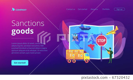 Embargo regulation concept landing page - Stock Illustration [67320432 ...