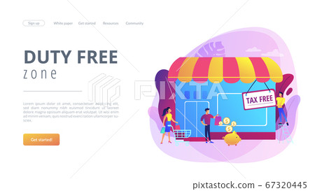 Tax free service concept landing page 67320445