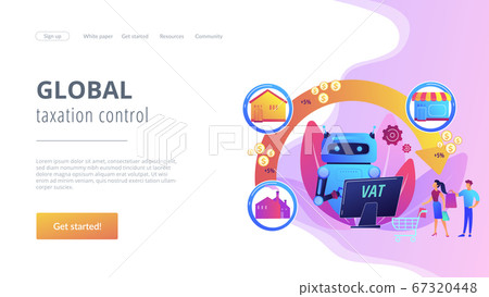 Value added tax system concept landing page 67320448