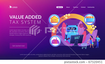 Value added tax system concept landing page Value added tax system concept landing page 67320451