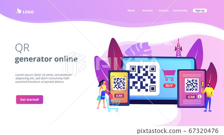 QR code concept landing page 67320476