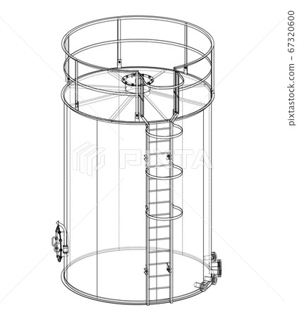 Oil tank outline. 3D illustration Oil tank outline. 3D illustration 67320600