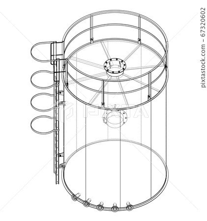 Oil tank outline. 3D illustration Oil tank outline. 3D illustration 67320602