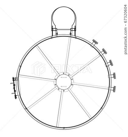 Oil tank outline. 3D illustration Oil tank outline. 3D illustration 67320604
