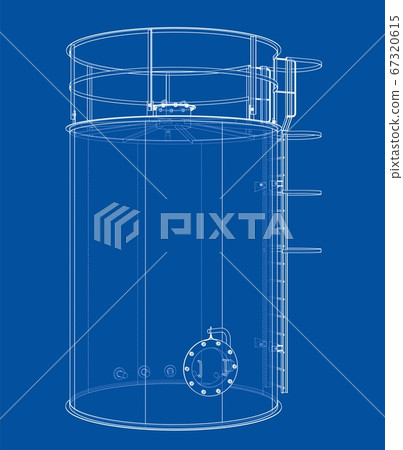 Oil tank outline. 3D illustration Oil tank outline. 3D illustration 67320615