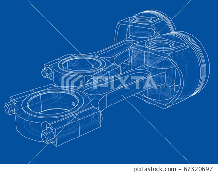 Sketch of piston. 3D illustration Sketch of piston. 3D illustration 67320697