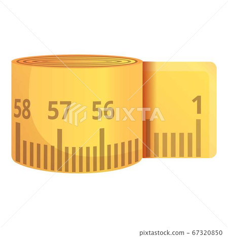Fitness measurement tape icon, cartoon style Fitness measurement tape icon, cartoon style 67320850