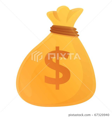 Money bag icon, cartoon style - Stock Illustration [67320940] - PIXTA